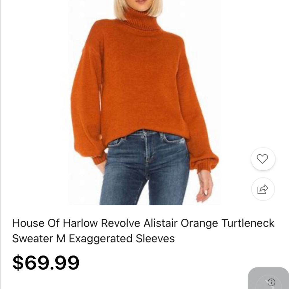 Orange sweater turtle neck size M